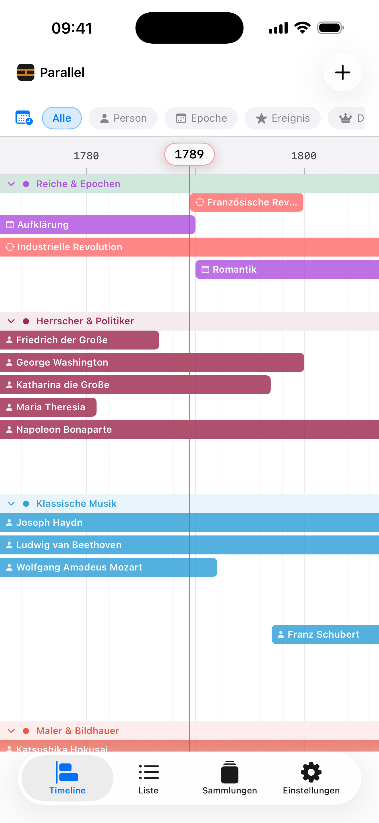 Parallel Timeline-Übersicht